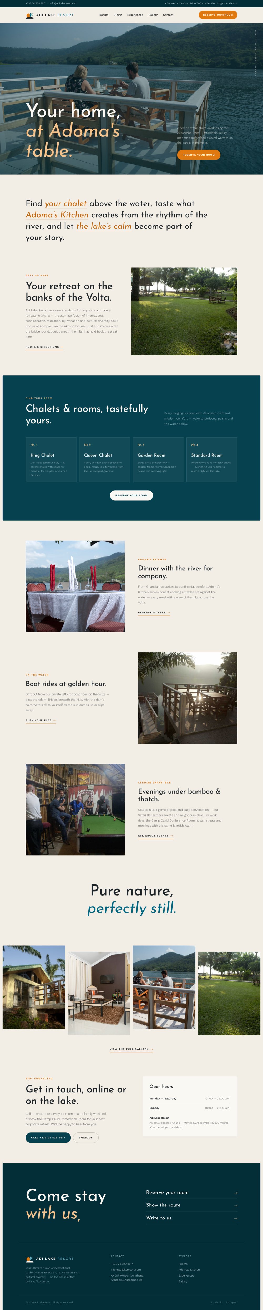 Adi Lake Resort — full site preview