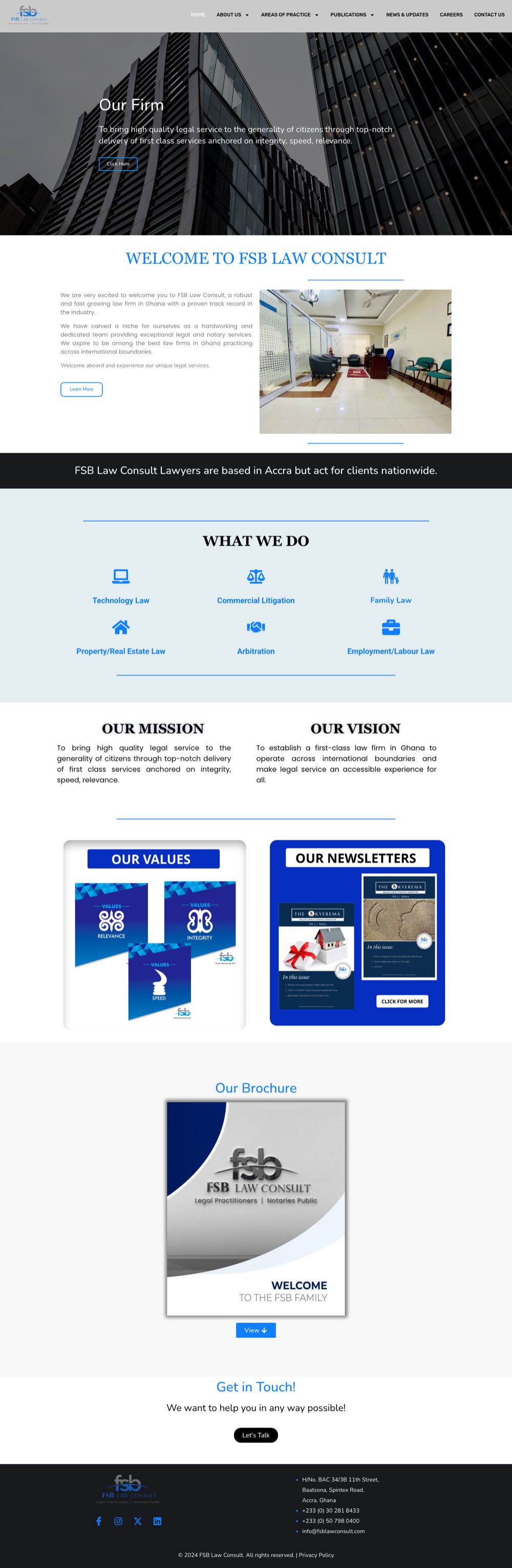 FSB Law Consult — full page of the original website